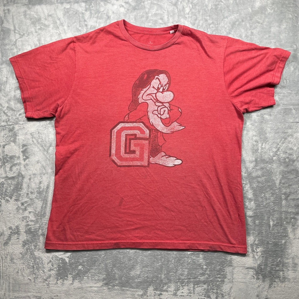 Disney Snow White's Grumpy Dwarf Graphic T Shirt‎ Mens Red XXL